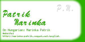 patrik marinka business card